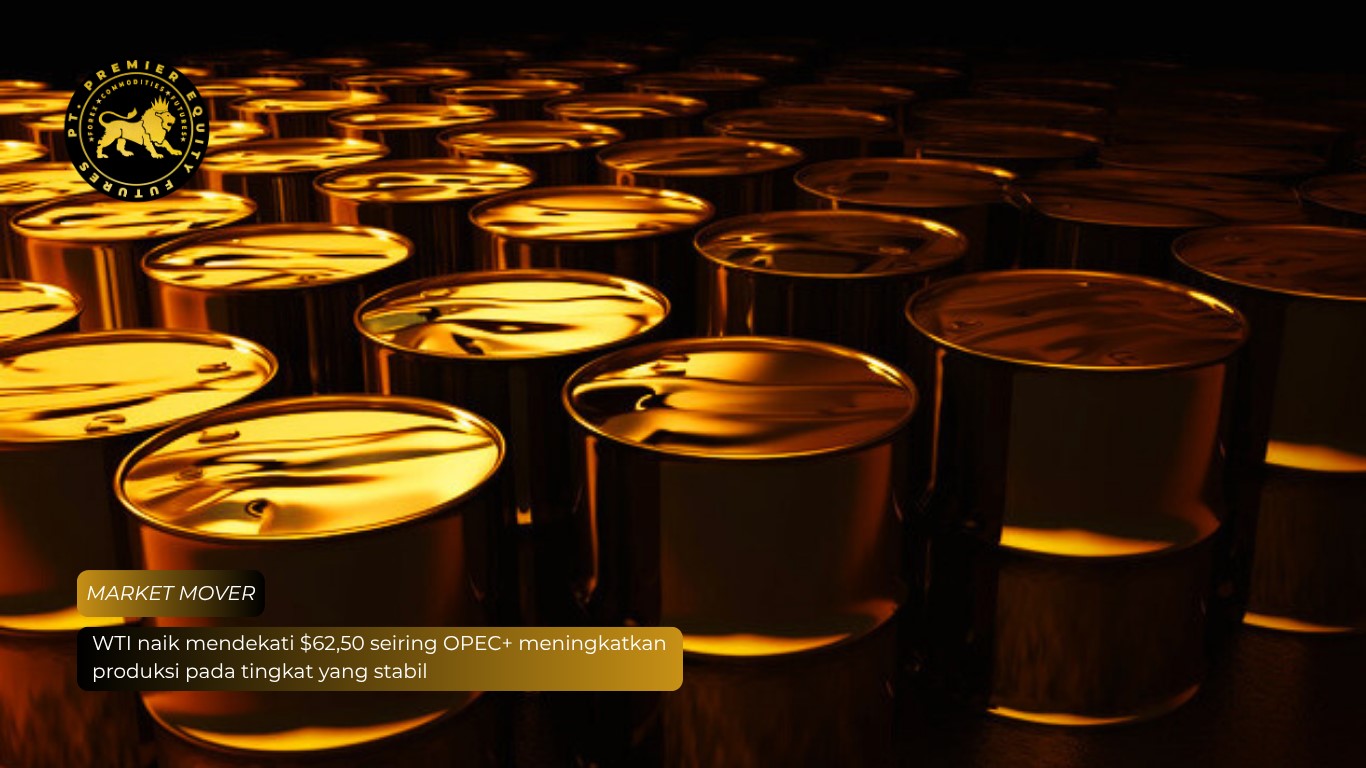 WTI naik mendekati $62,50 seiring OPEC+ meningkatkan produksi pada tingkat yang stabil