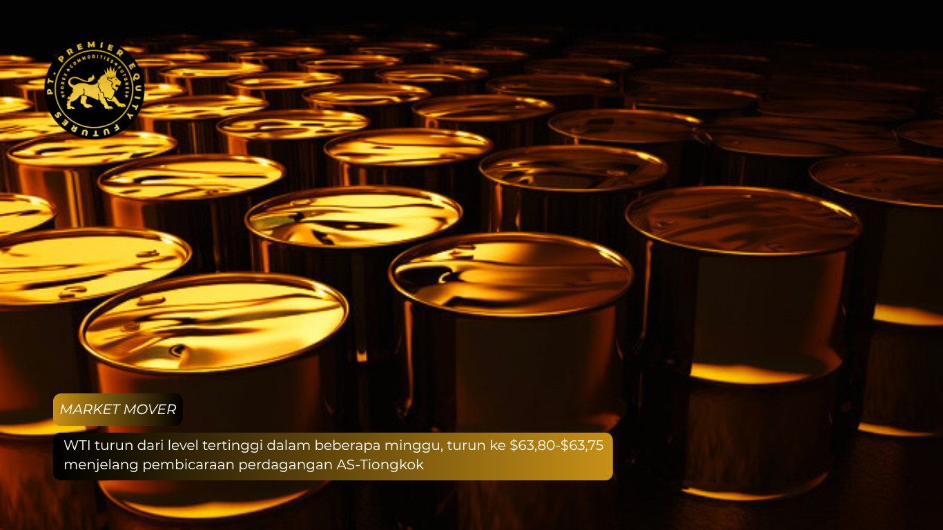 WTI turun dari level tertinggi dalam beberapa minggu, turun ke $63,80-$63,75 menjelang pembicaraan perdagangan AS-Tiongkok
